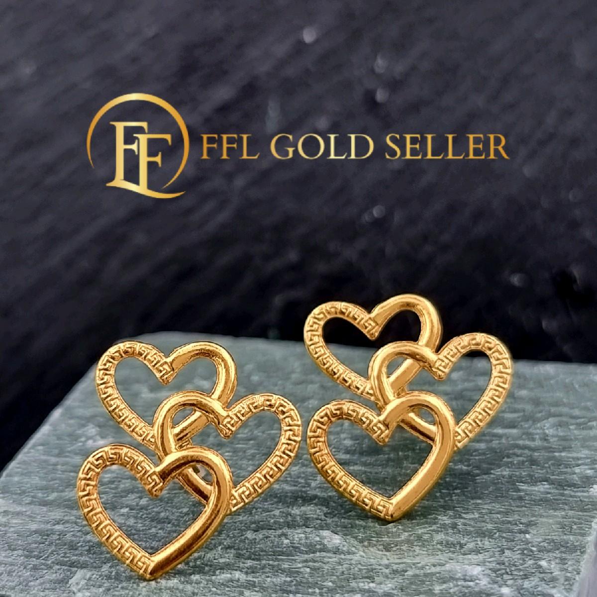 Hendy Triple Heart Stud Earrings