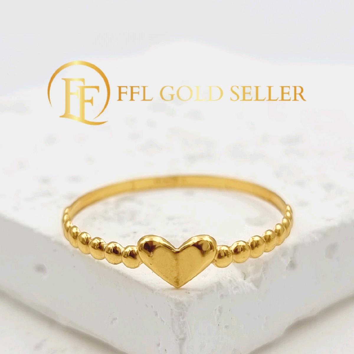 Folded Heart Bubble Ring