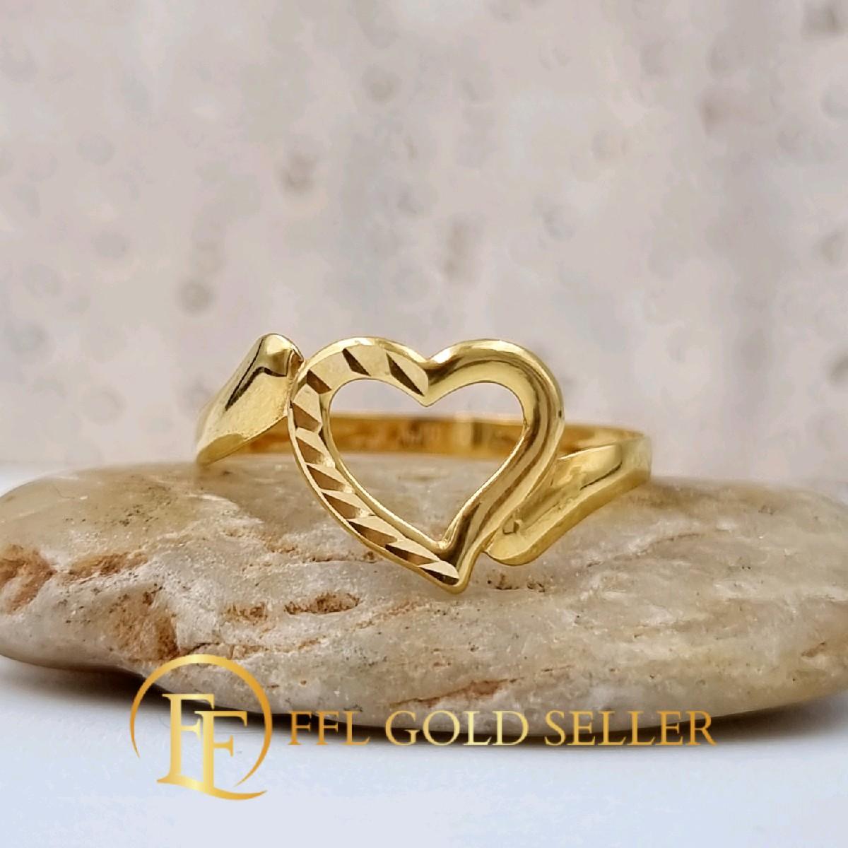 Half Diacut Heart Ring