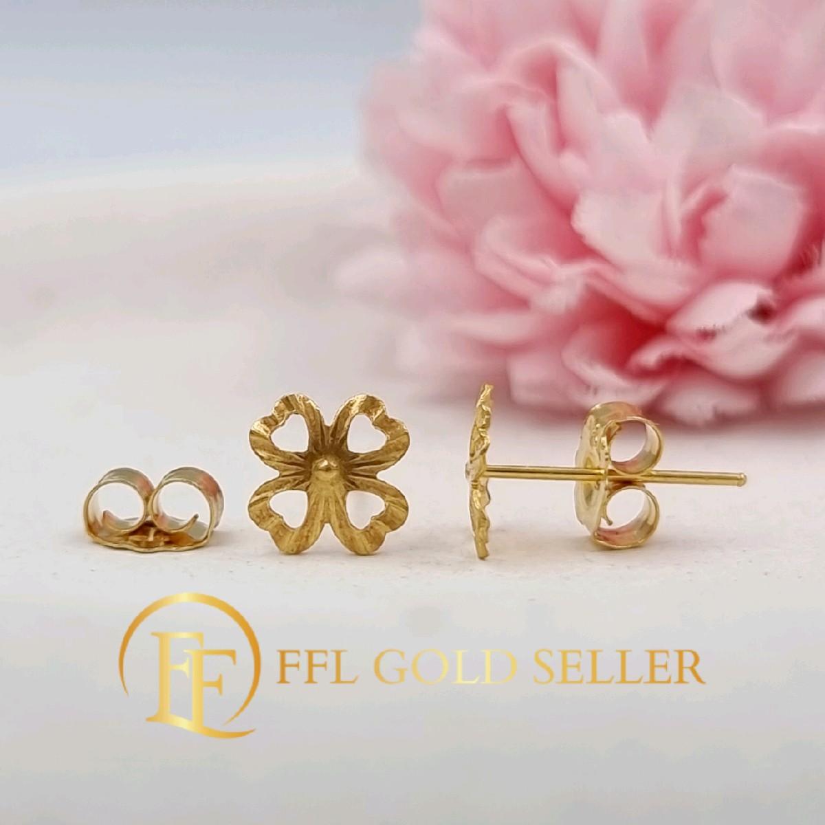 4 Hearts with Gold Lock Earring