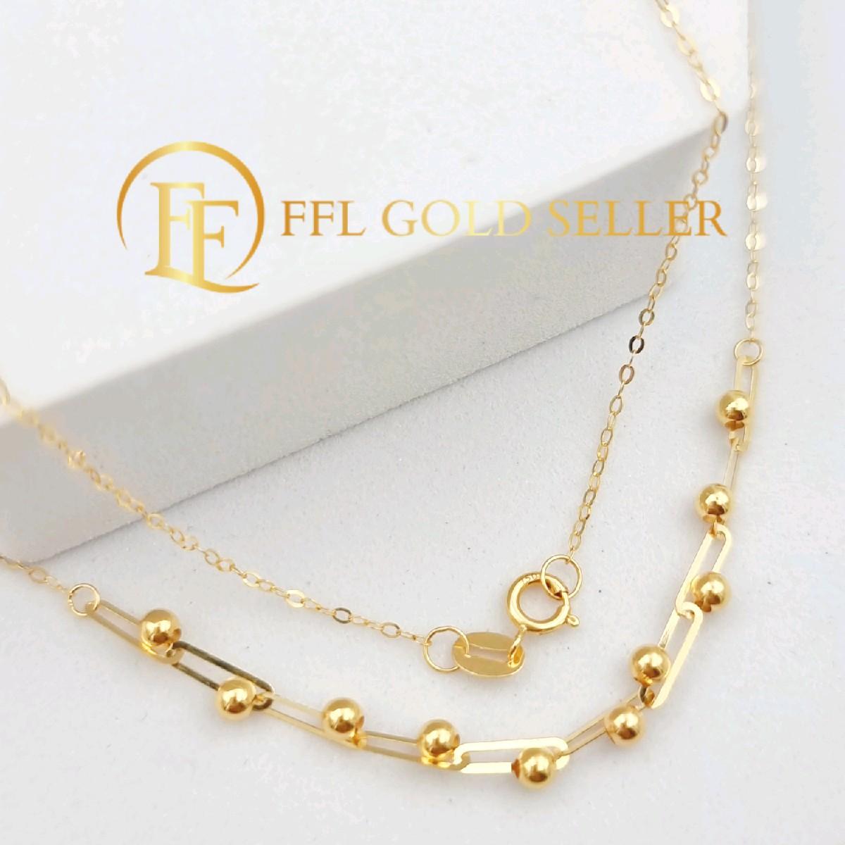 Ball Paperclip Centerchain Necklace