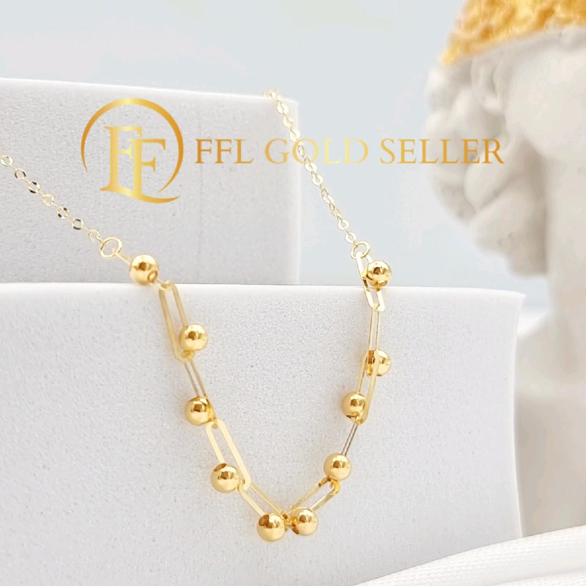 Ball Paperclip Centerchain Necklace