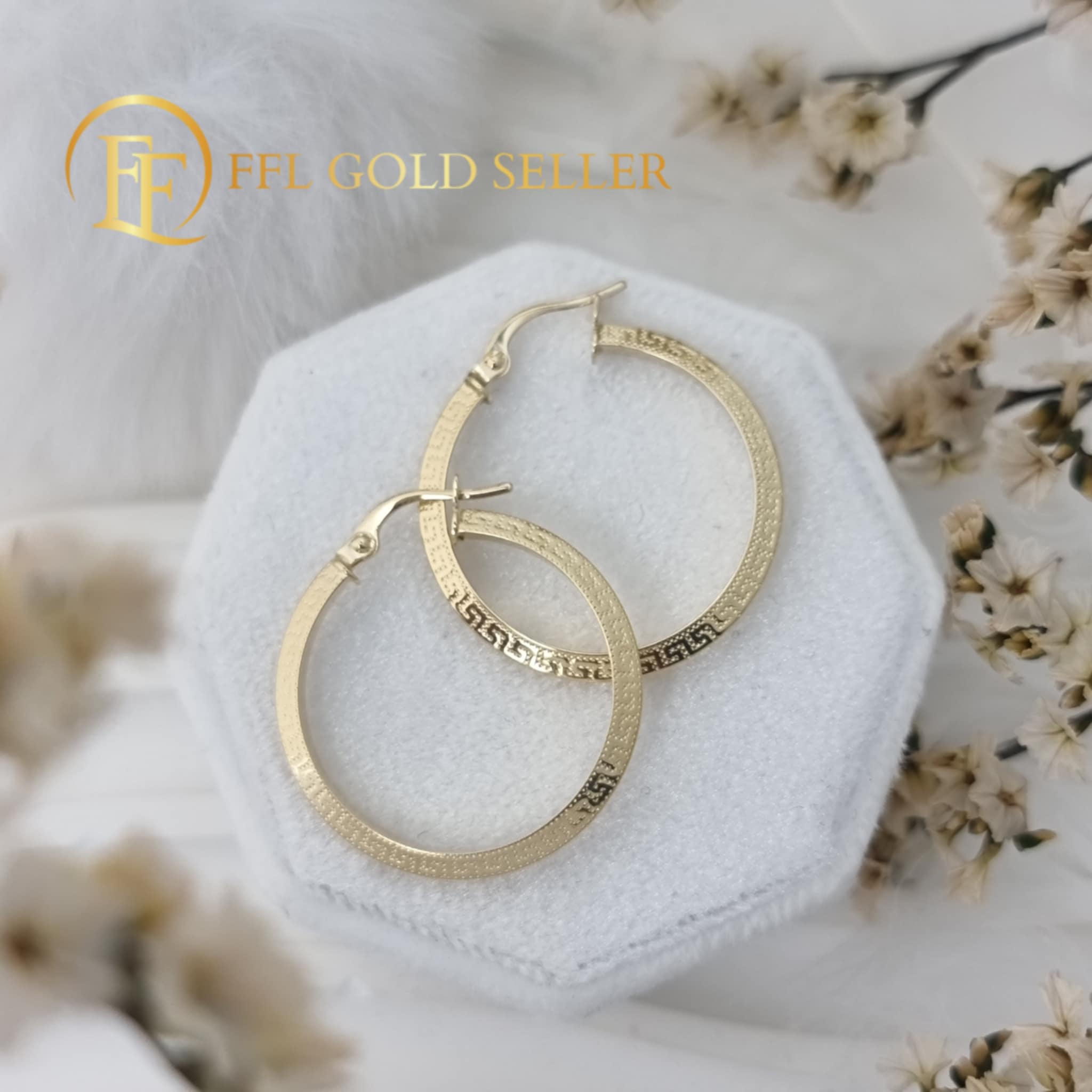 Bevelled F Loop Clip Earrings