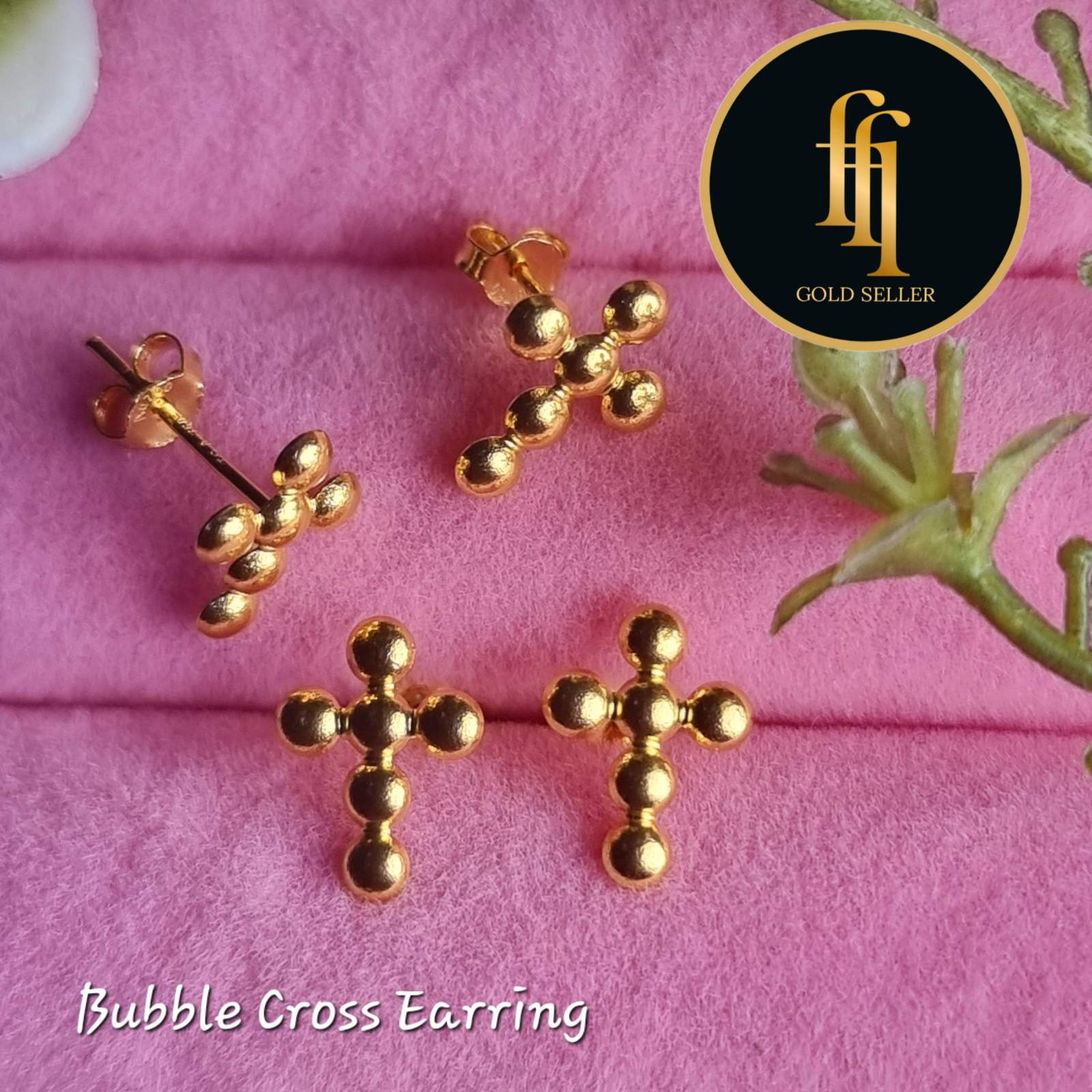Bubble Cross Earring