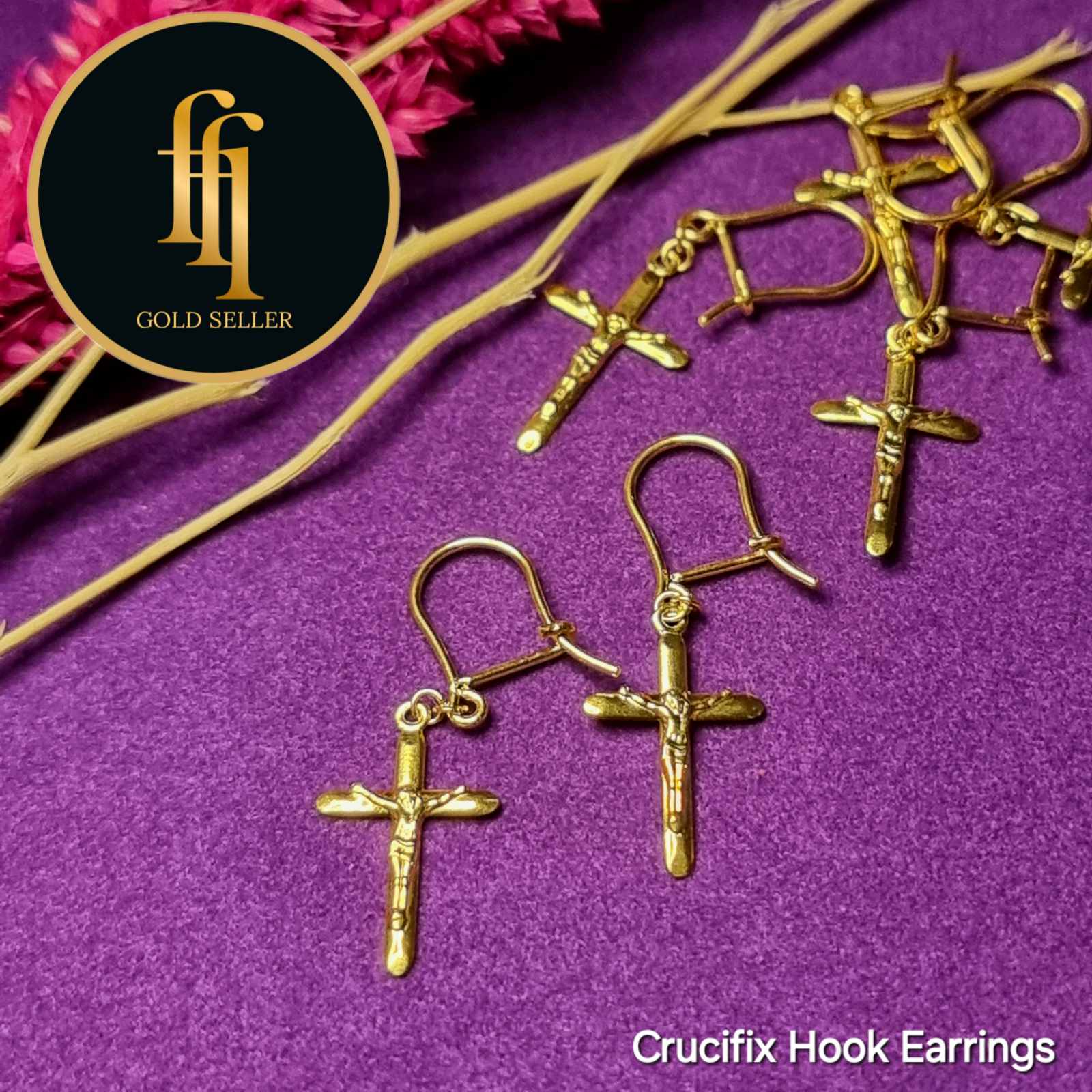 Crucifix Hook Earring