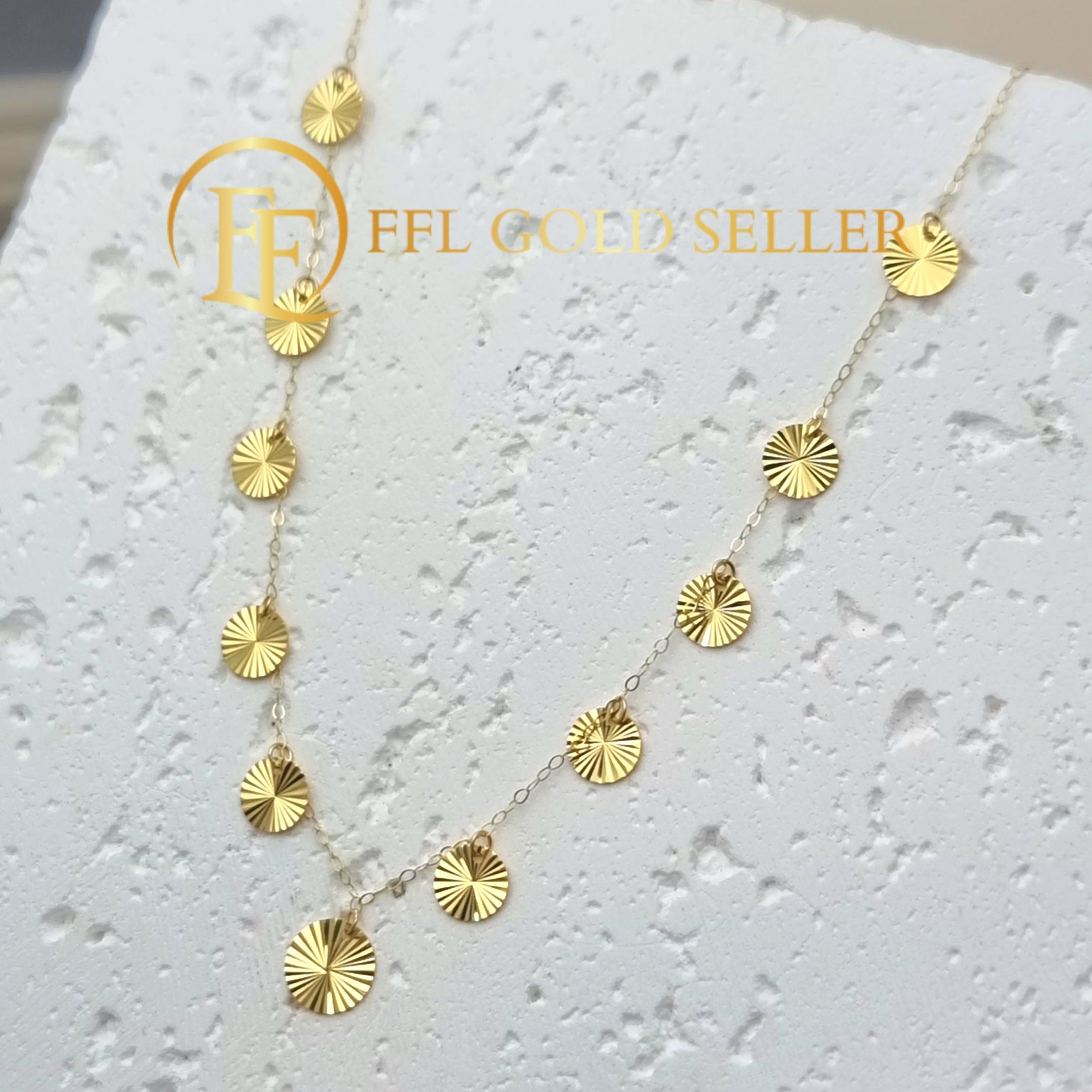 Disc Diacut Centerchain Necklace