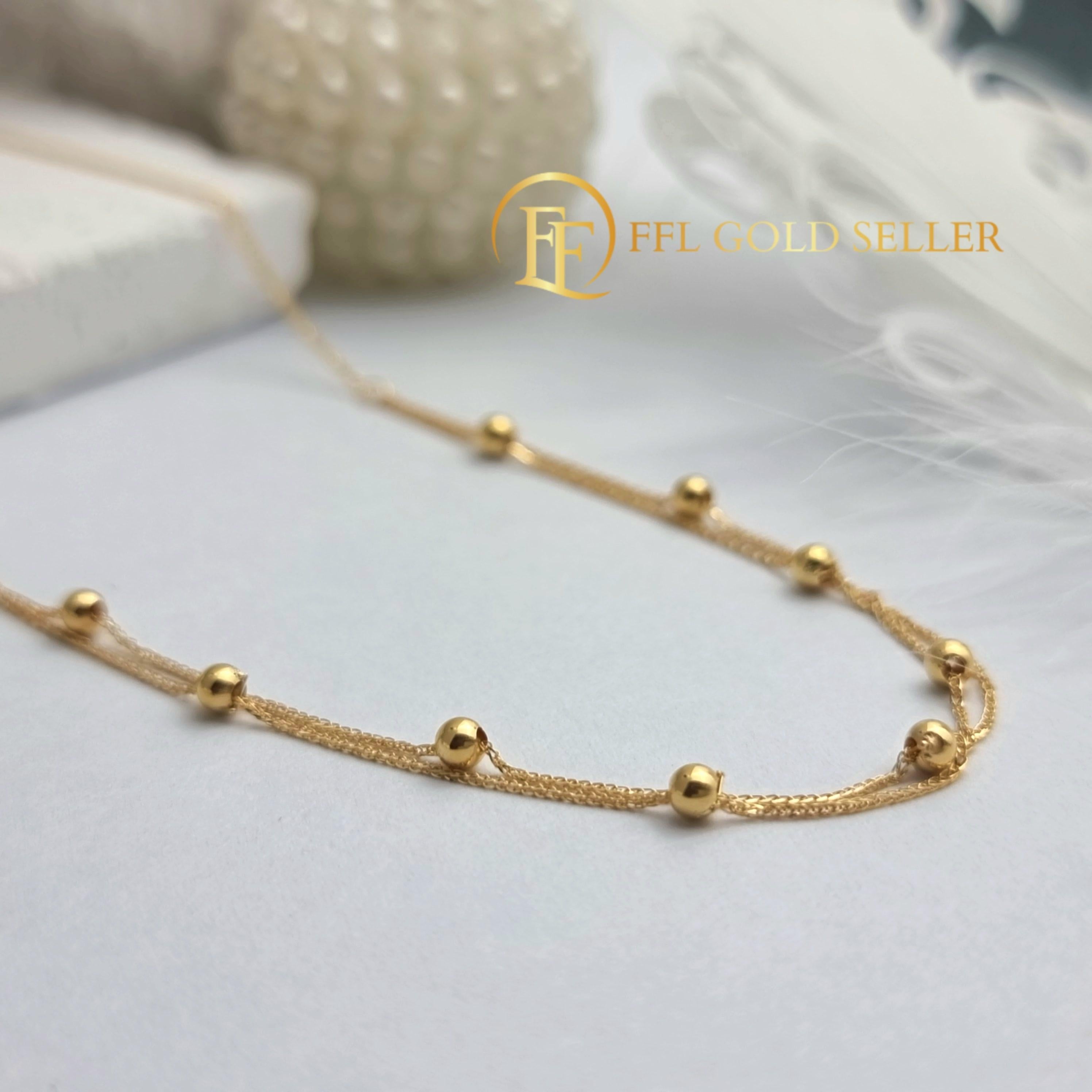 Double Chain Ball Station Necklace