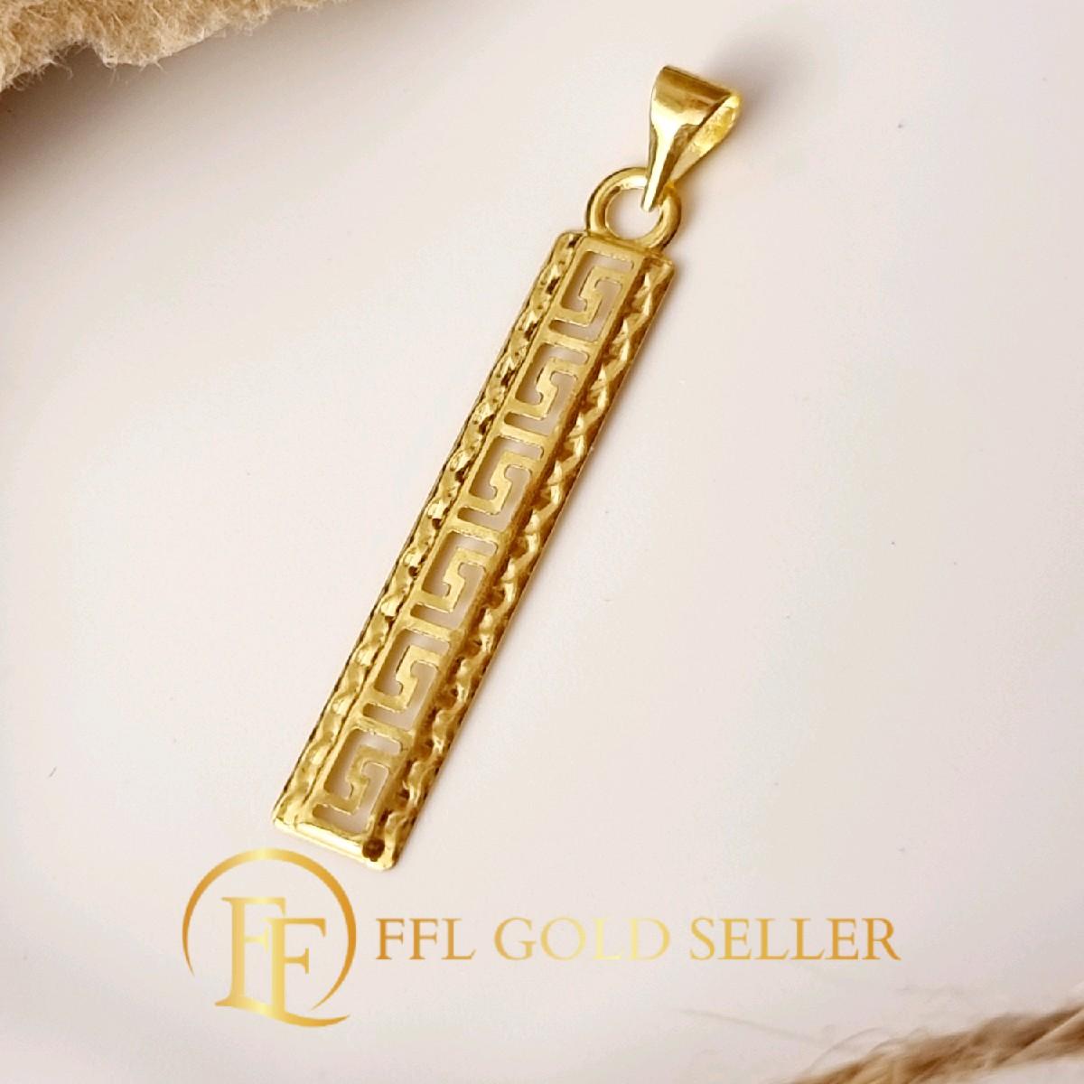 F Bar Solid Gold Pendant