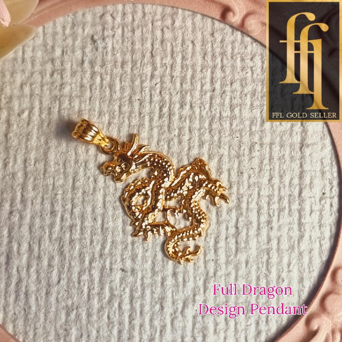 Full Dragon Design Gold Pendant