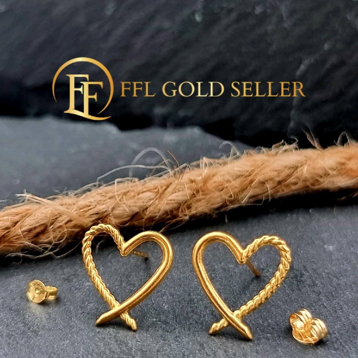 Half Rope Heart Earrings