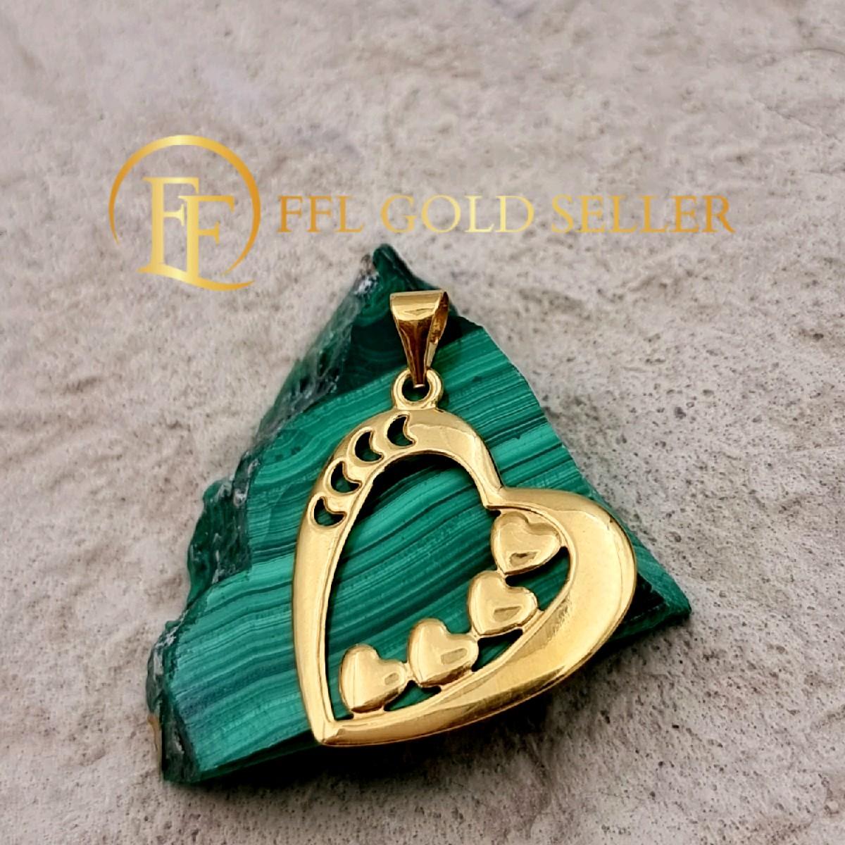 Hannah Heart Gold Pendant