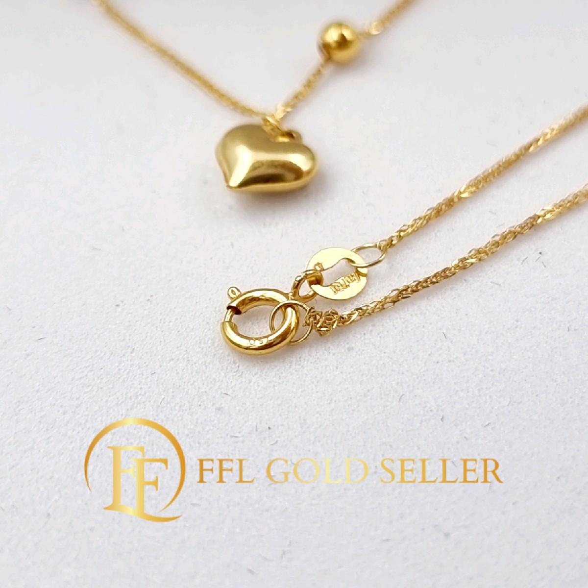 Heart Ball Station Centerchain Necklace