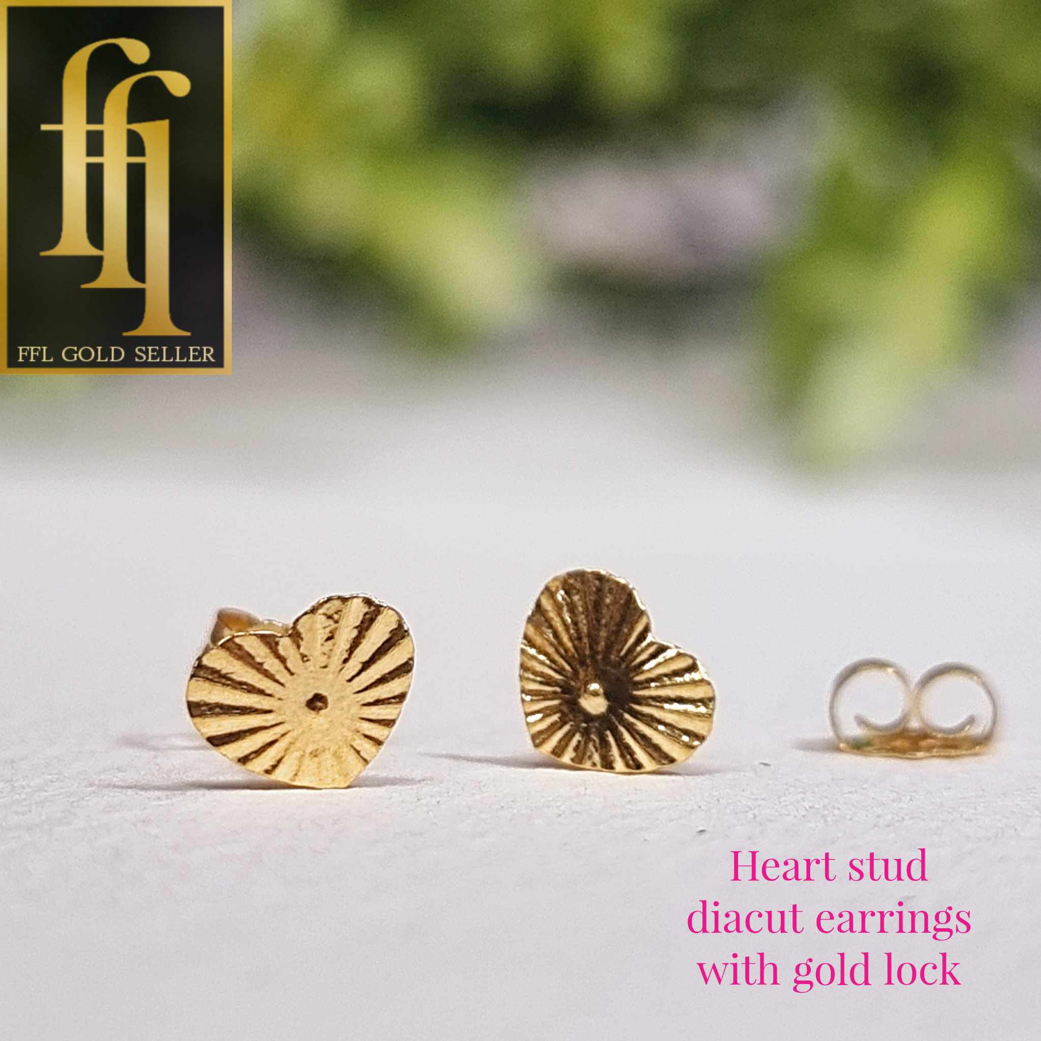 Heart Diacut Stud Earring