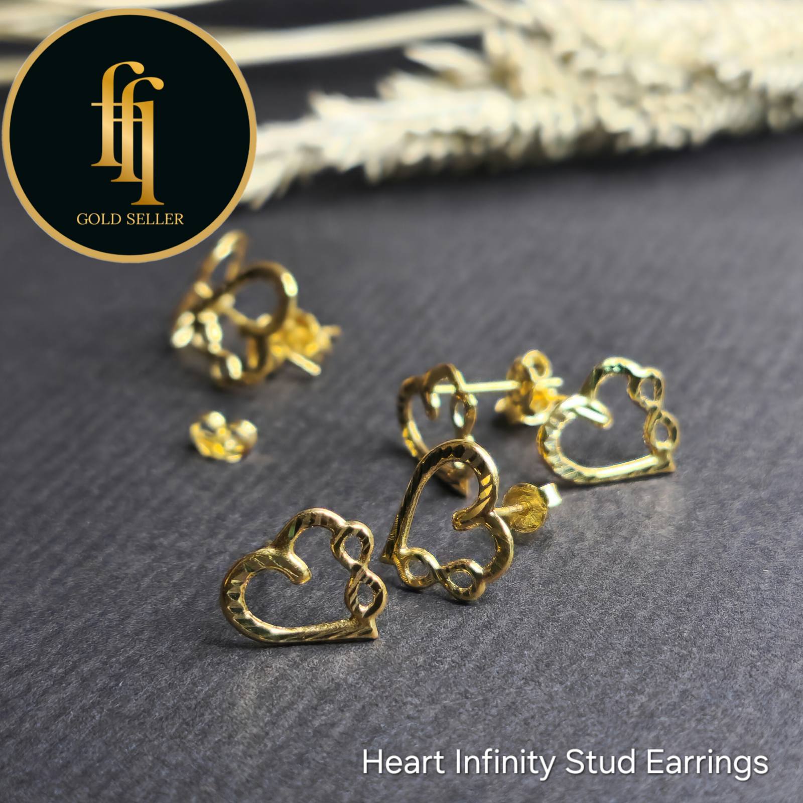 Heart Infinity Stud Earrings