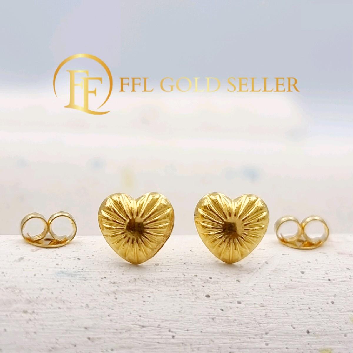 Heart Sunray Stud Earrings