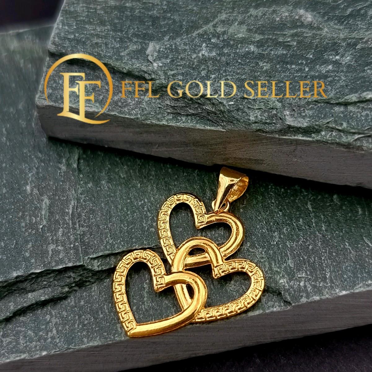 Hendy Triple Heart Gold Pendant