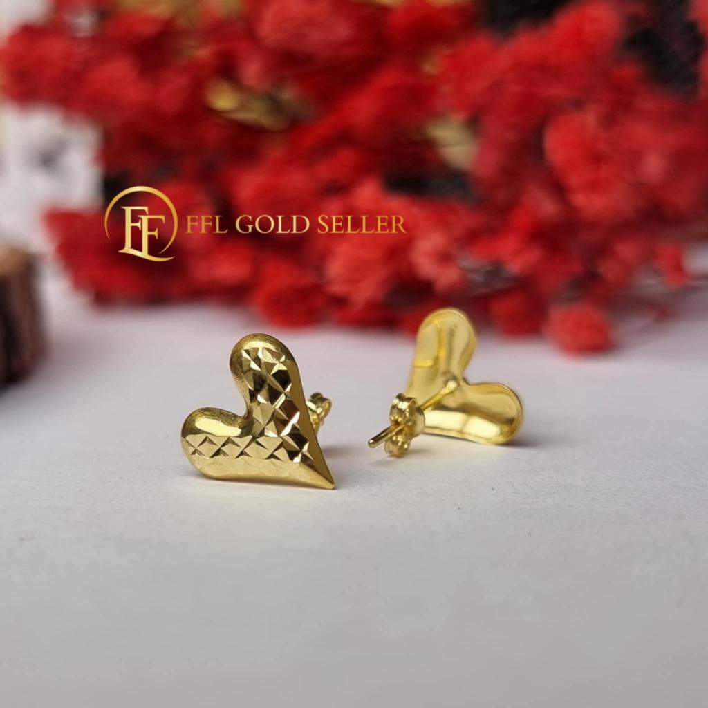 Lovely Heart Diacut Stud Earring