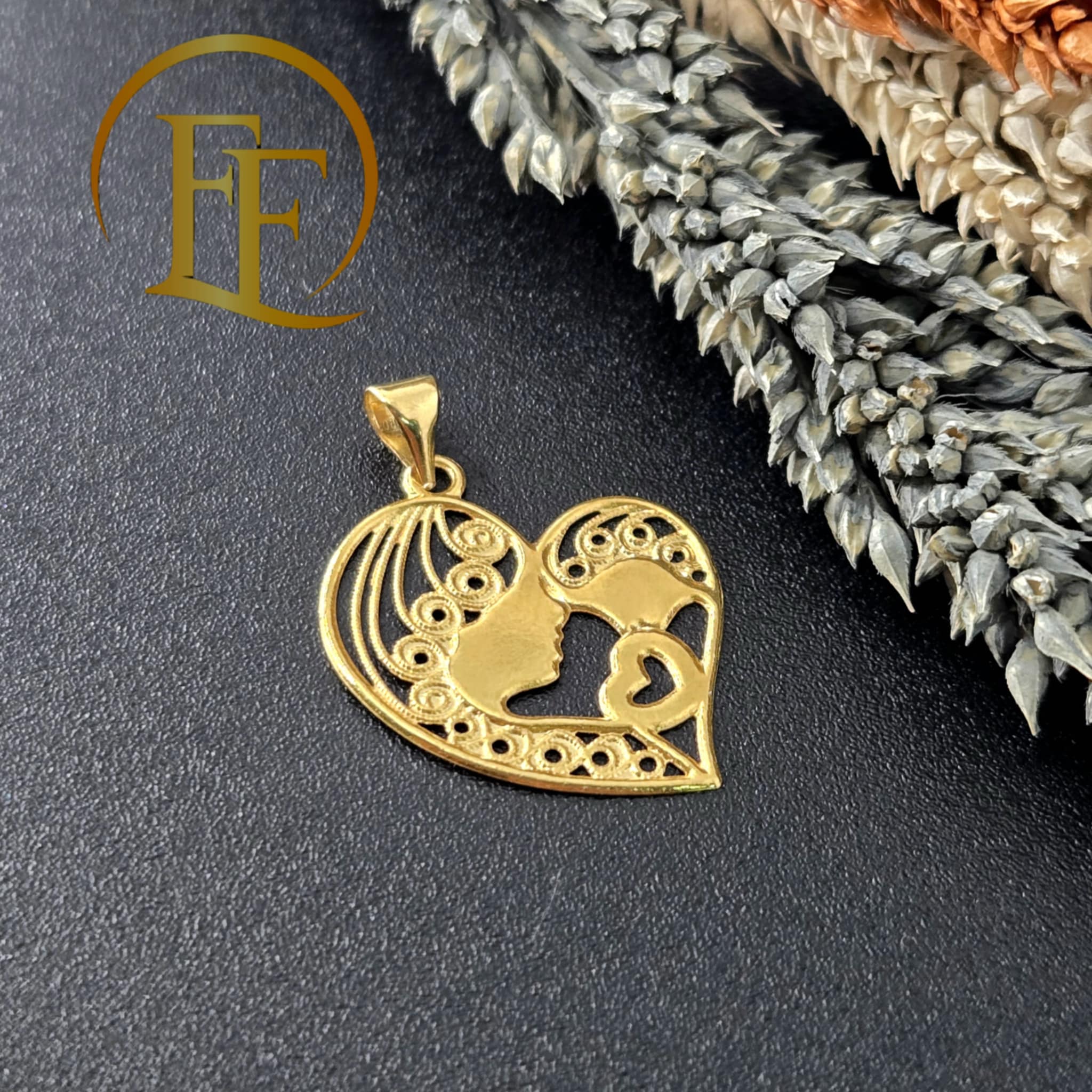 Open Heart MC Gold Pendant