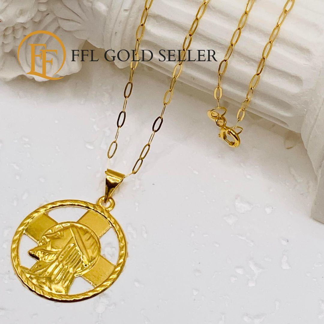 Round Image Gold Pendant