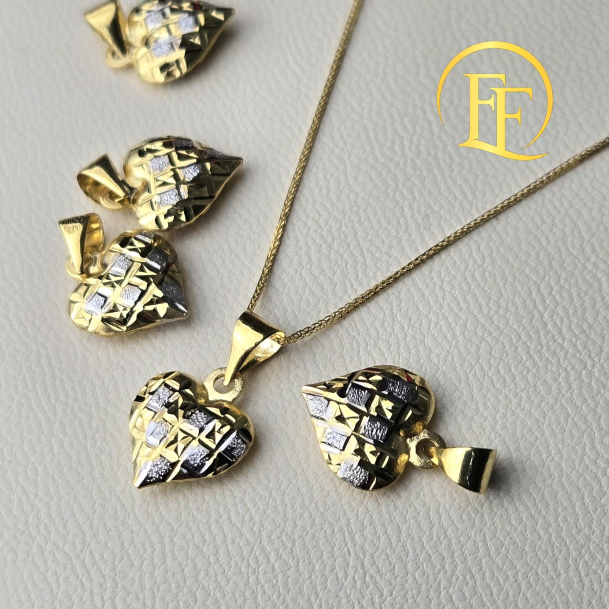 Two Colors Heart Buo Gold Pendant
