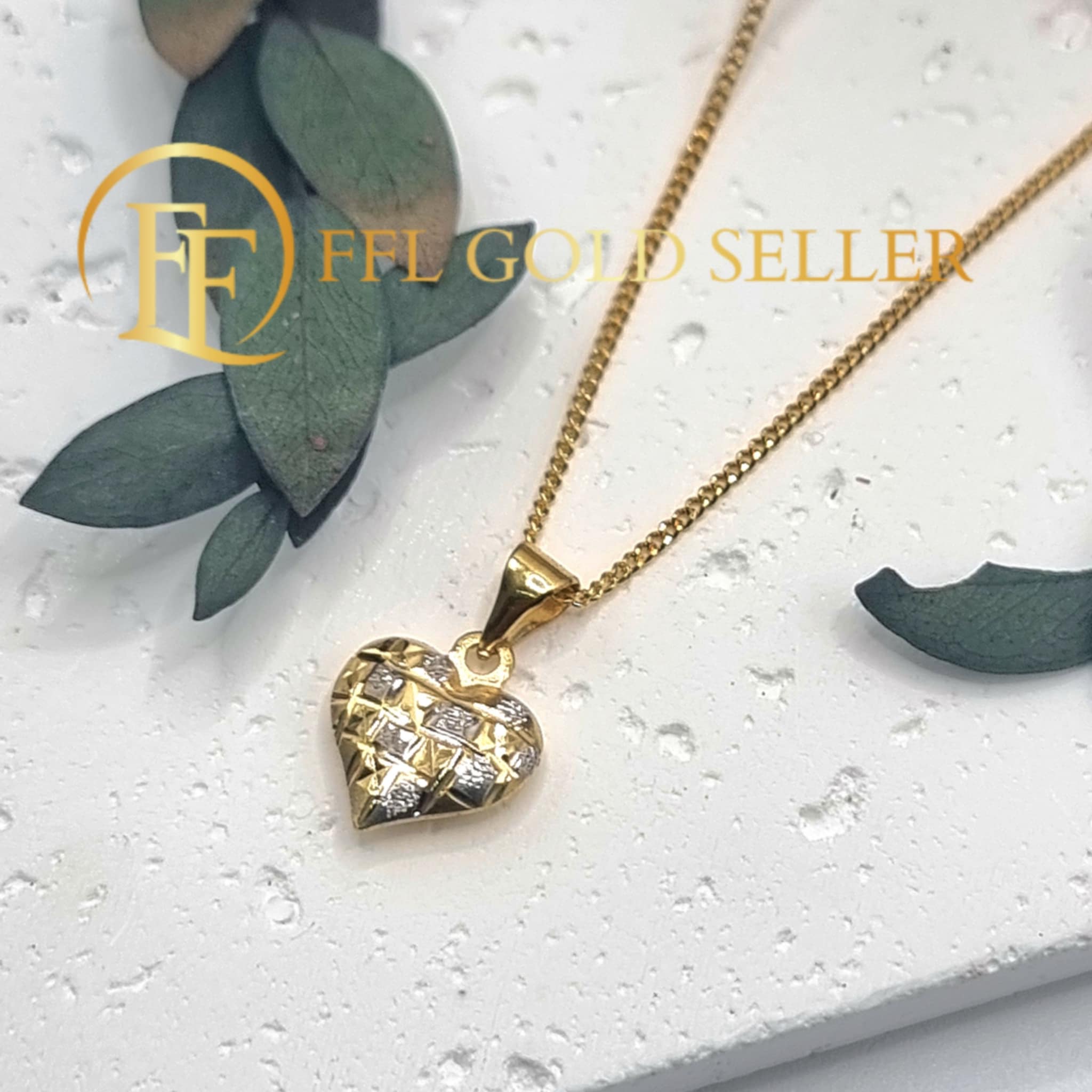 Two Colors Heart Buo Gold Pendant