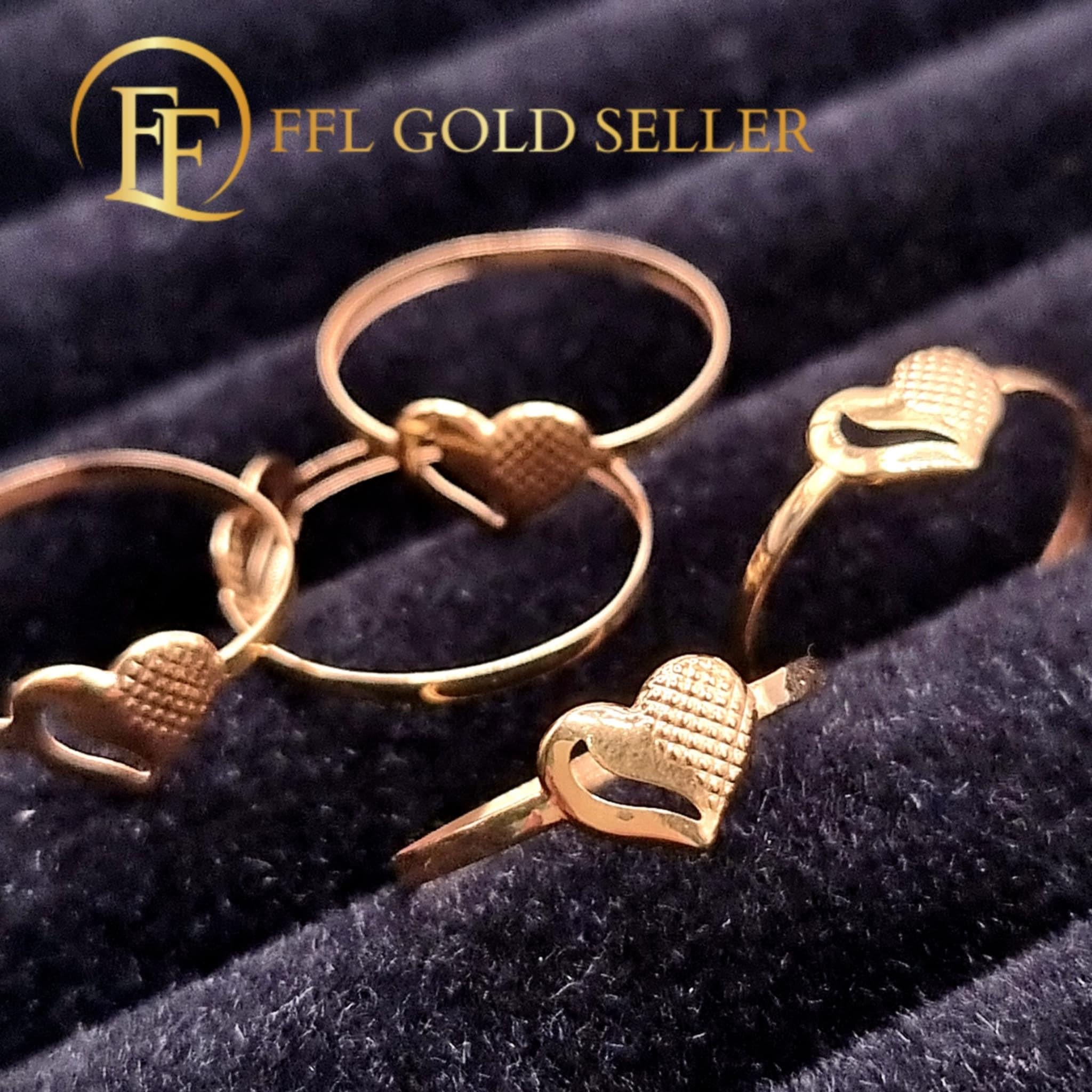 Half Open Half Dotted Heart Ring