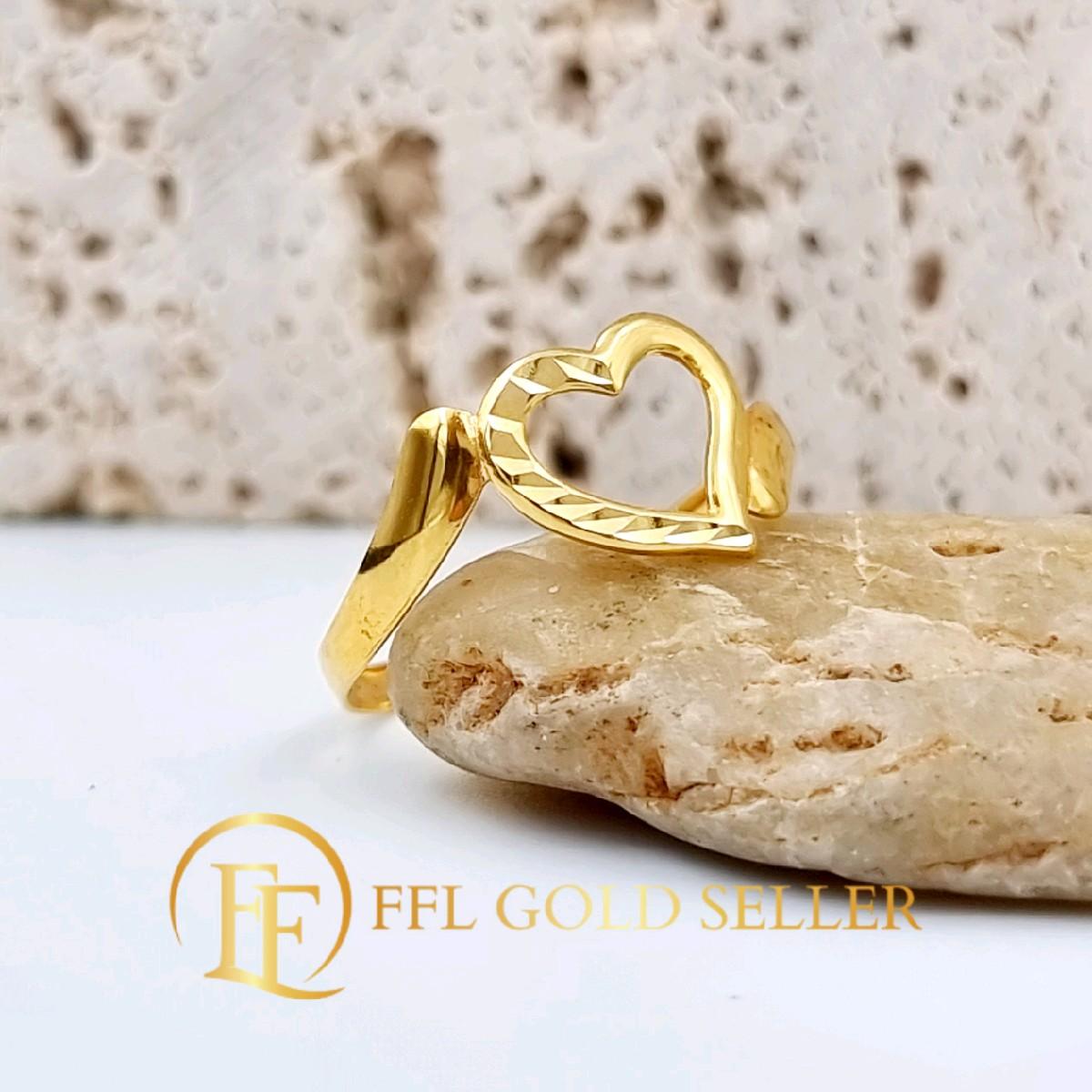 Half Diacut Heart Ring