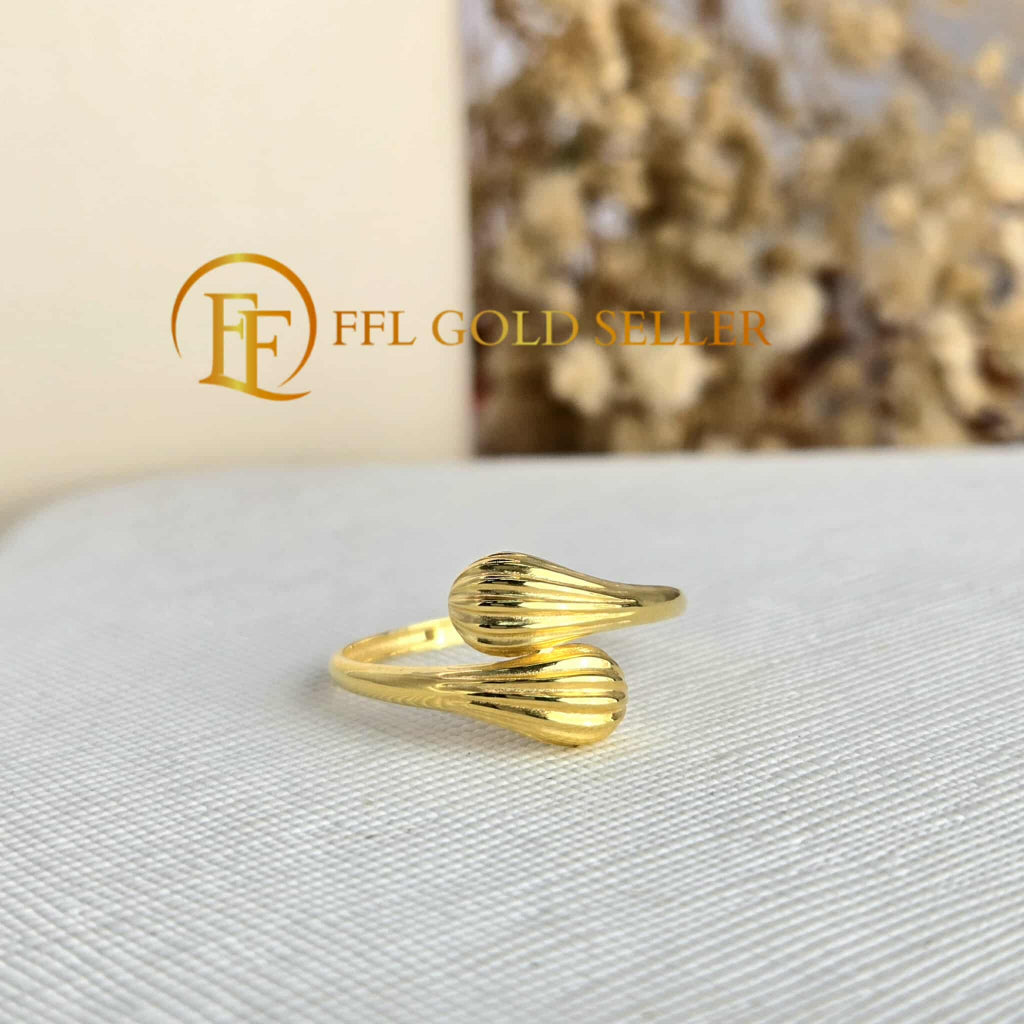 Striped Teardrop Ring