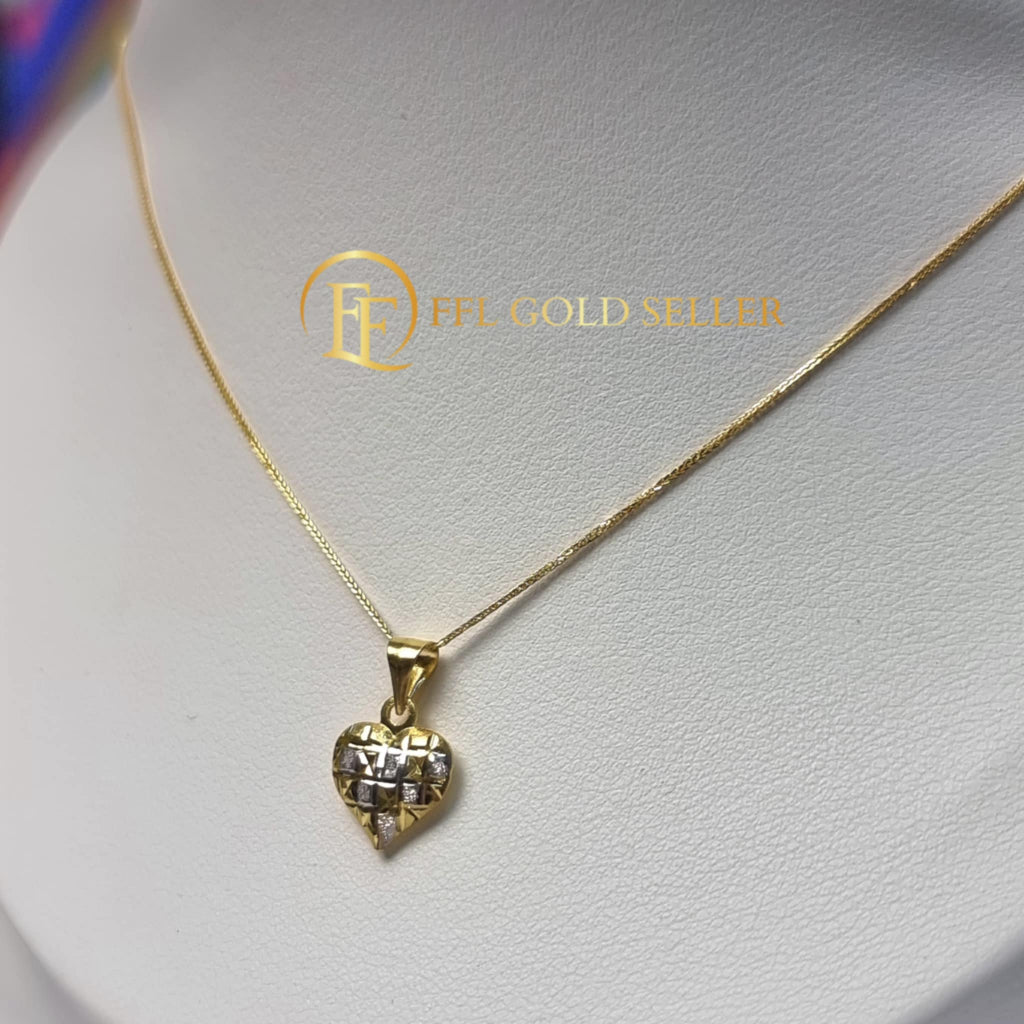 Helena 2 Color Heart Foxtail Necklace Set